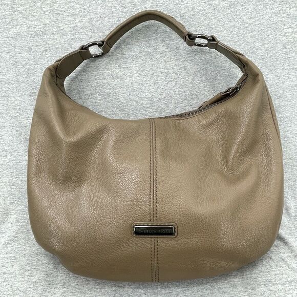 Isabella Fiore Purse Tan Leather Studded Fringe Hobo Shoulder Handbag Braided - Picture 3 of 12